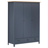 Thumbnail for Kleiderschrank mit 3 Türen Hill Grau 127x50x170 cm Kiefernholz