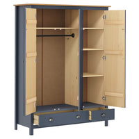 Thumbnail for Kleiderschrank mit 3 Türen Hill Grau 127x50x170 cm Kiefernholz