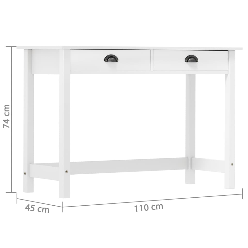 Konsolentisch mit 2 Schubladen 110×45×74 cm Massivholz Kiefer