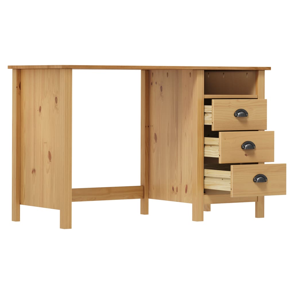 Schreibtisch mit 3 Schubladen 120×50×74 cm Massivholz Kiefer