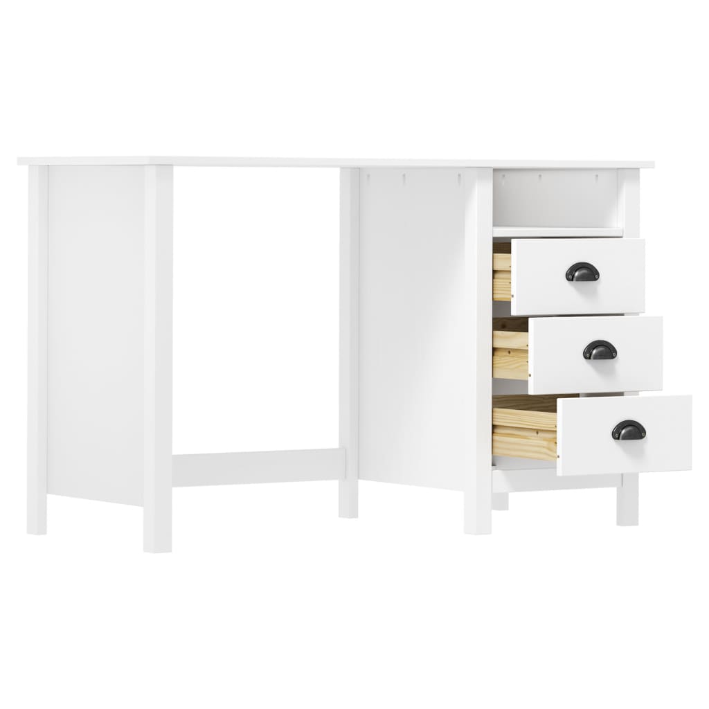 Schreibtisch mit 3 Schubladen 120×50×74 cm Massivholz Kiefer