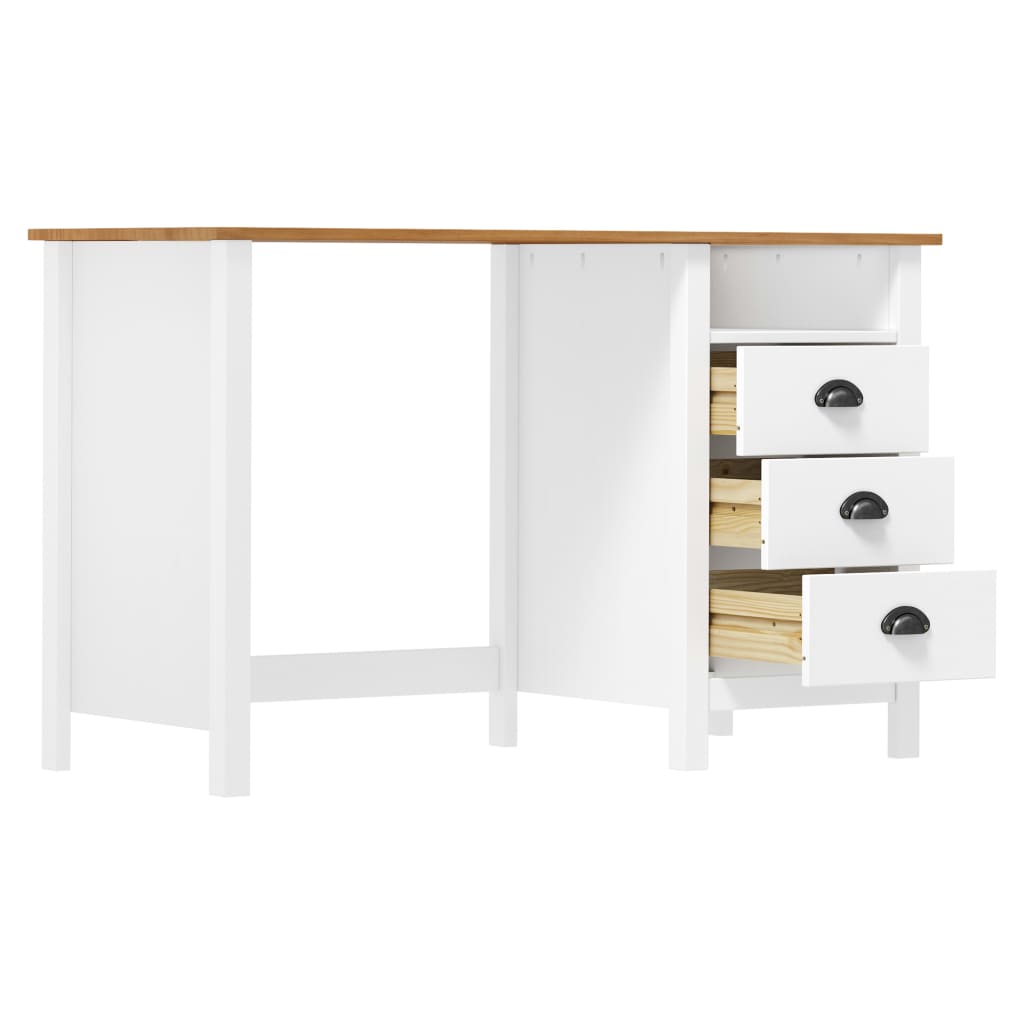 Schreibtisch mit 3 Schubladen 120×50×74 cm Massivholz Kiefer