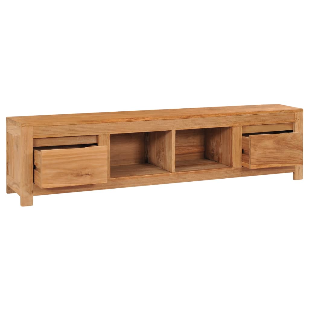 TV-Schrank 135x30x35 cm Massivholz Teak