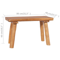 Thumbnail for Gartenbank 80 cm Massivholz Teak
