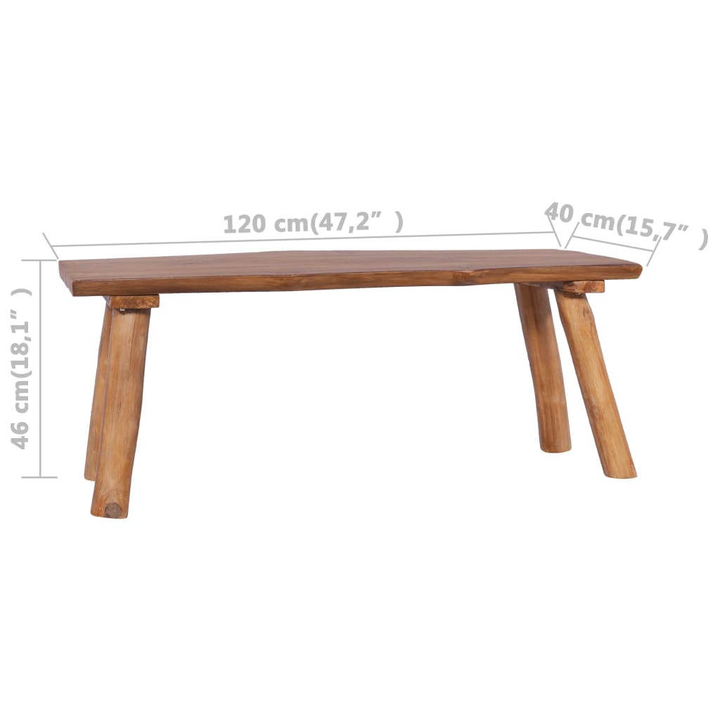 Gartenbank 120 cm Massivholz Teak