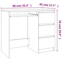 Thumbnail for Schreibtisch Weiß 90x45x76 cm Holzwerkstoff