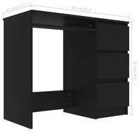 Thumbnail for Schreibtisch Schwarz 90x45x76 cm Holzwerkstoff