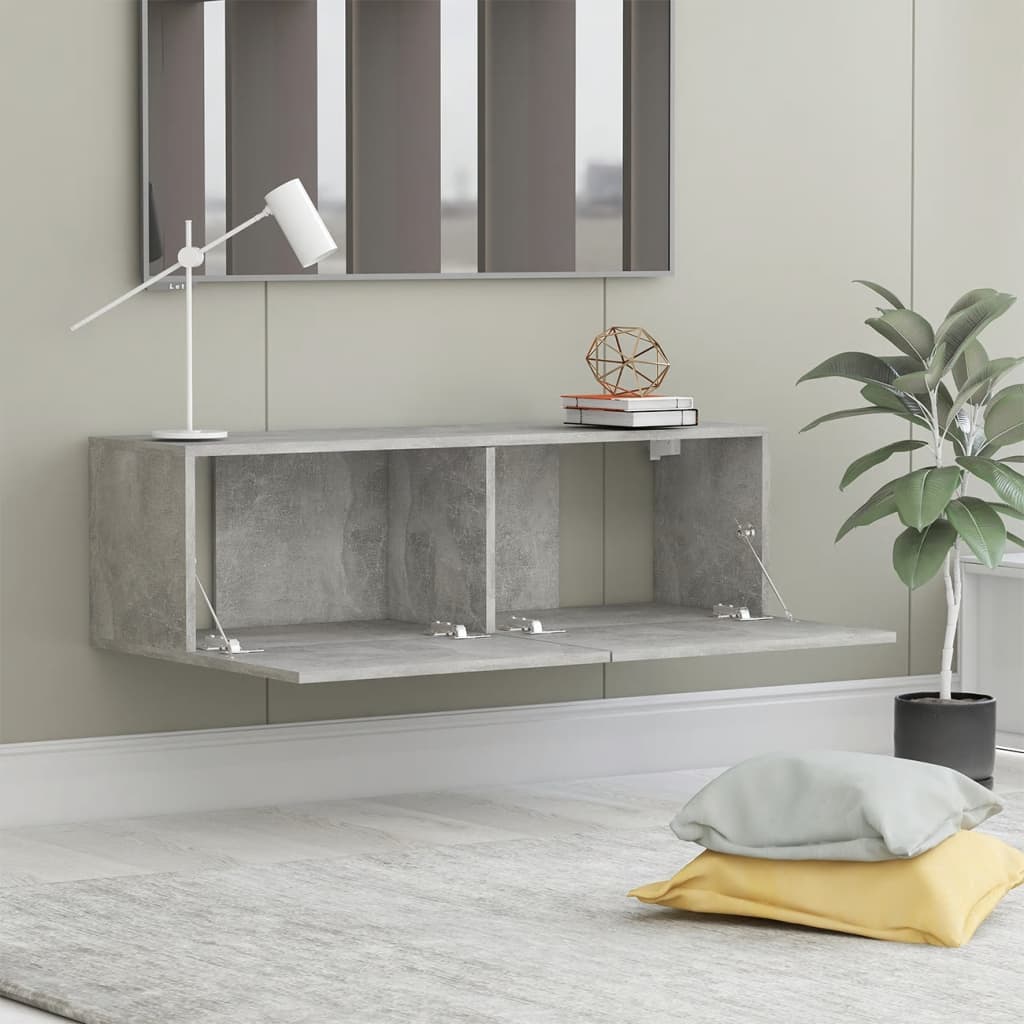 TV-Schrank Betongrau 100x30x30 cm Holzwerkstoff