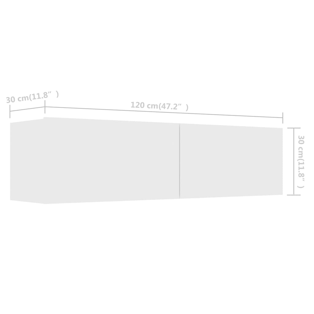 TV-Schrank Weiß 120×30×30 cm Spanplatte