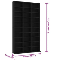 Thumbnail for CD-Schrank Schwarz 102x16x177,5 cm Holzwerkstoff