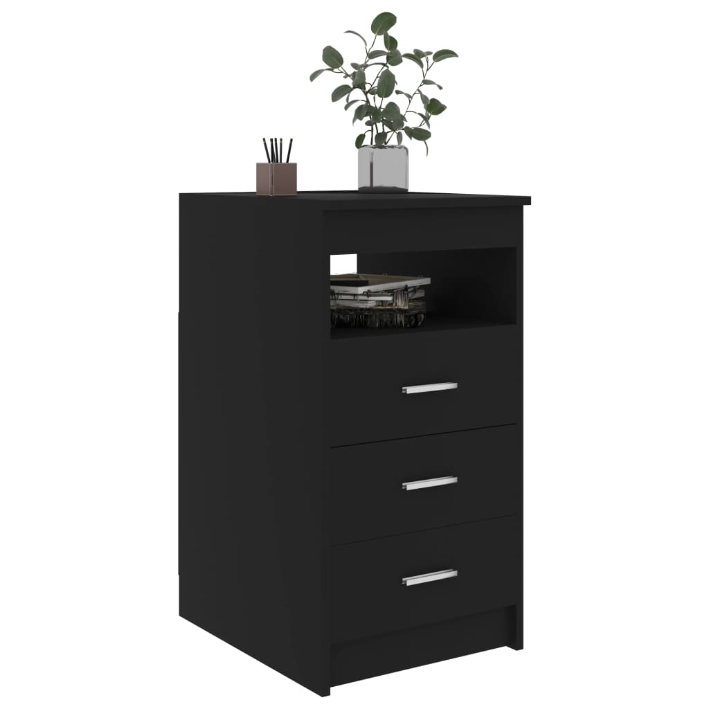 Sideboard mit Schubladen Schwarz 40x50x76 cm Holzwerkstoff