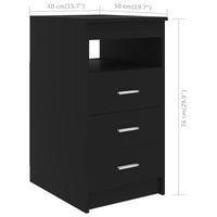 Thumbnail for Sideboard mit Schubladen Schwarz 40x50x76 cm Holzwerkstoff