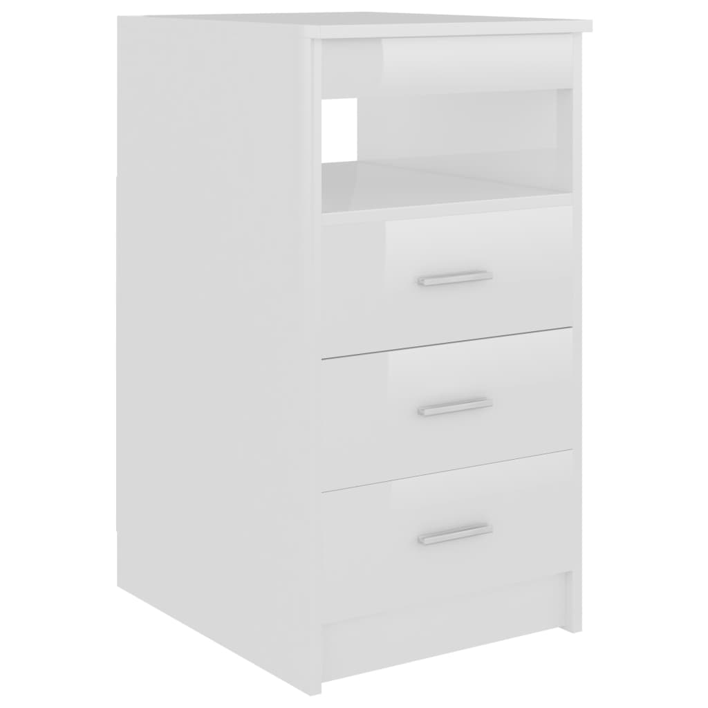 Sideboard Schubladen Hochglanz-Weiß 40x50x76 cm Holzwerkstoff
