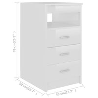 Thumbnail for Sideboard Schubladen Hochglanz-Weiß 40x50x76 cm Holzwerkstoff