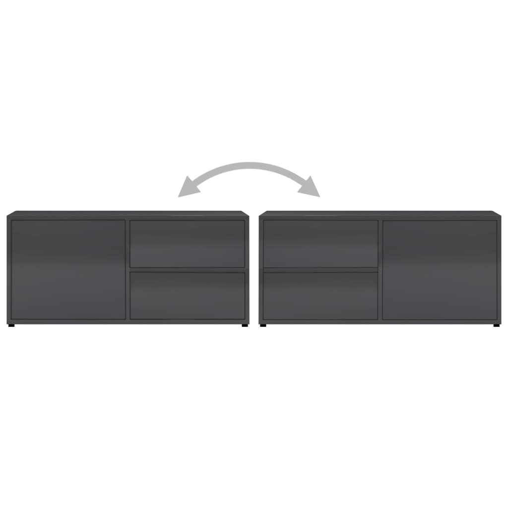 TV-Schrank Hochglanz-Grau 80x34x36 cm Holzwerkstoff