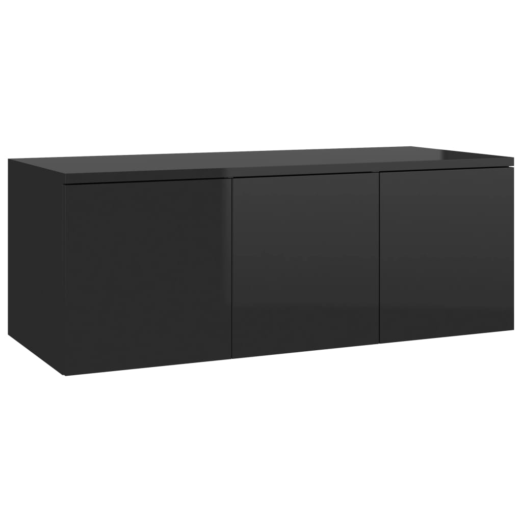 TV-Schrank Hochglanz-Schwarz 80x34x30 cm Holzwerkstoff