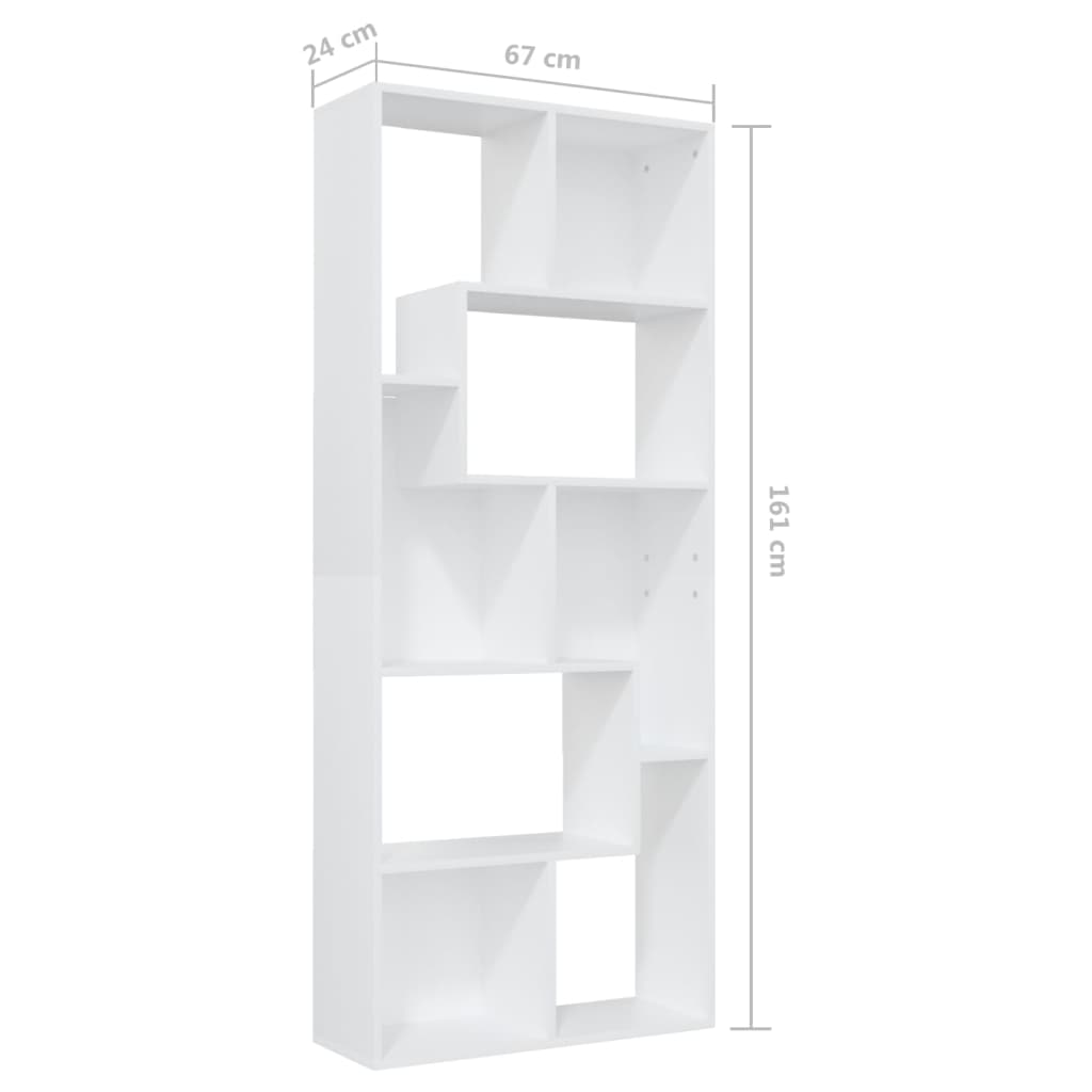 Bücherregal Weiß 67x24x161 cm Holzwerkstoff