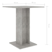 Thumbnail for Bistrotisch Betongrau 60x60x75 cm Holzwerkstoff