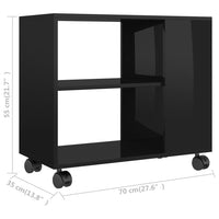 Thumbnail for Beistelltisch Hochglanz-Schwarz 70x35x55 cm Holzwerkstoff