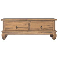 Thumbnail for TV-Schrank 110x35x40 cm Teak Massivholz