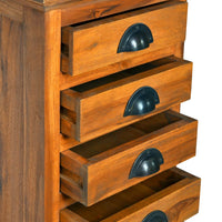 Thumbnail for Schrank mit 10 Schubladen 35x30x120 cm Teak Massivholz