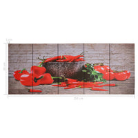 Thumbnail for Leinwandbild-Set Paprika Mehrfarbig 150×60 cm