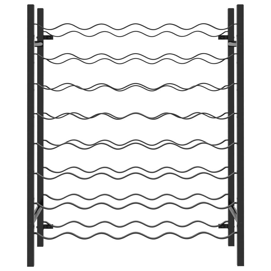 Weinregal für 48 Flaschen Schwarz Metall