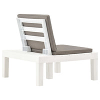 Thumbnail for Gartenstühle mit Auflagen 4 Stk. Kunststoff Weiß