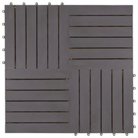 Thumbnail for Terrassenfliesen 30 Stk. Grau 30 x 30 cm Massivholz Akazie