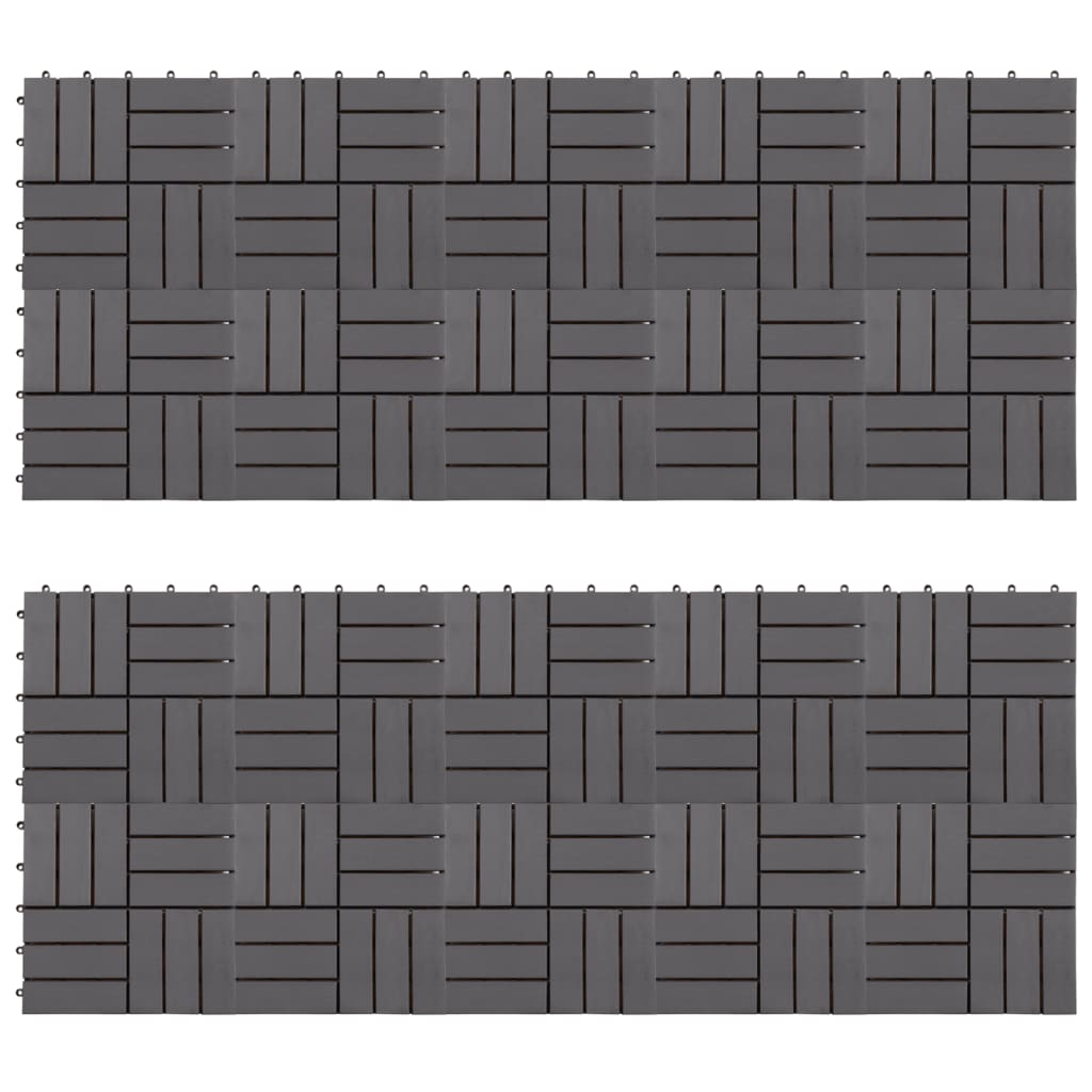 Terrassenfliesen 20 Stk. Grau 30 x 30 cm Massivholz Akazie