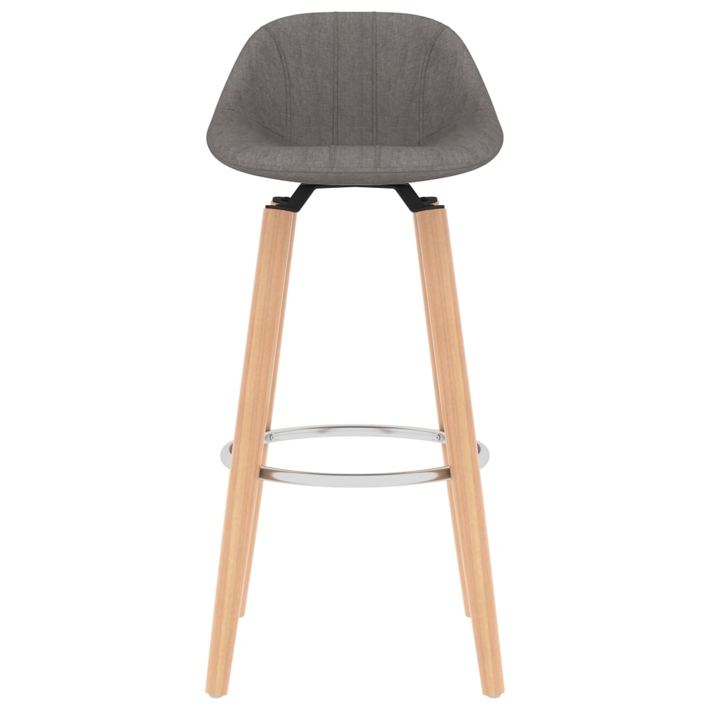 Barhocker 2 Stk. Hellgrau Stoff