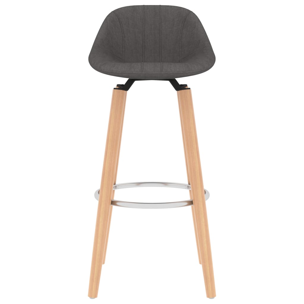 Barhocker 2 Stk. Dunkelgrau Stoff