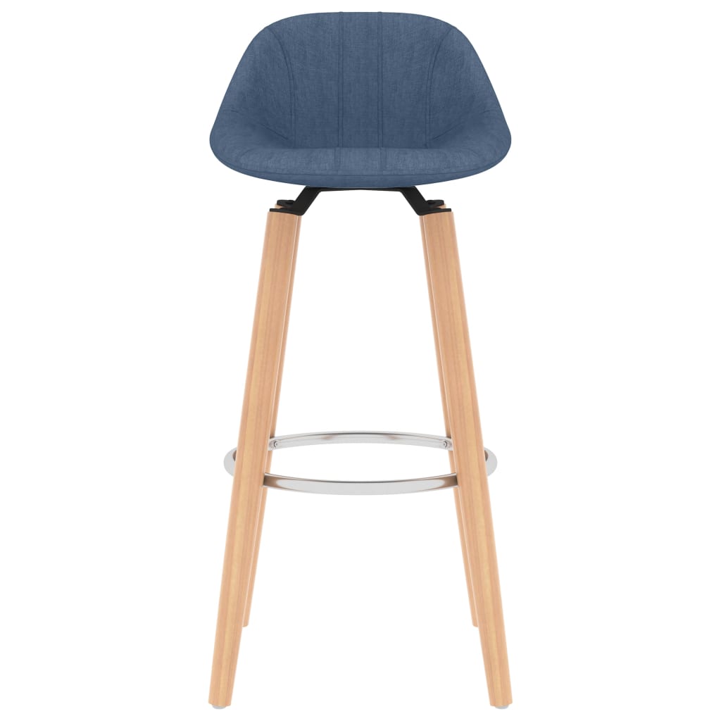 Barhocker 2 Stk. Blau Stoff