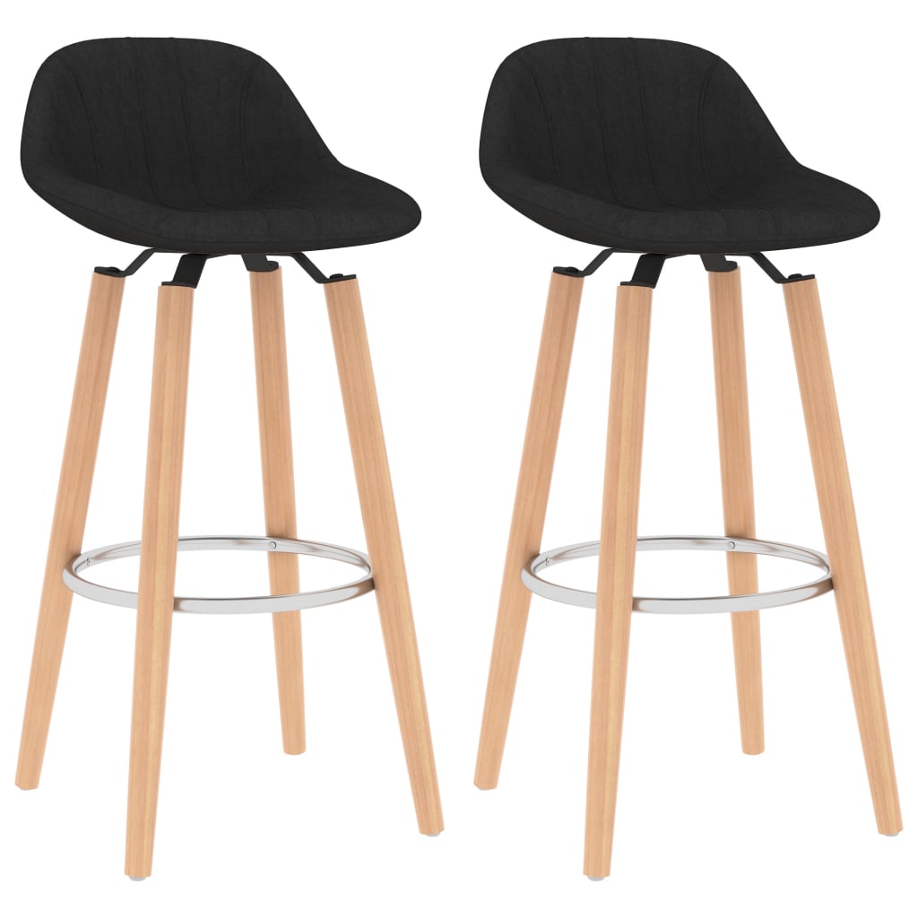 Barhocker 2 Stk. Schwarz Stoff