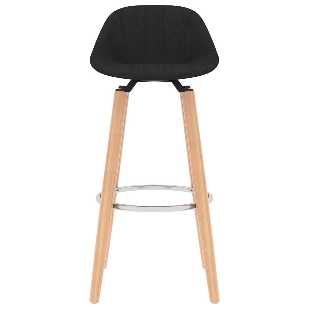 Barhocker 2 Stk. Schwarz Stoff
