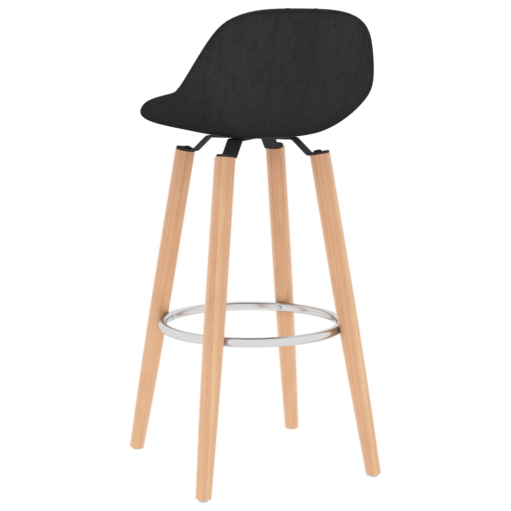 Barhocker 2 Stk. Schwarz Stoff