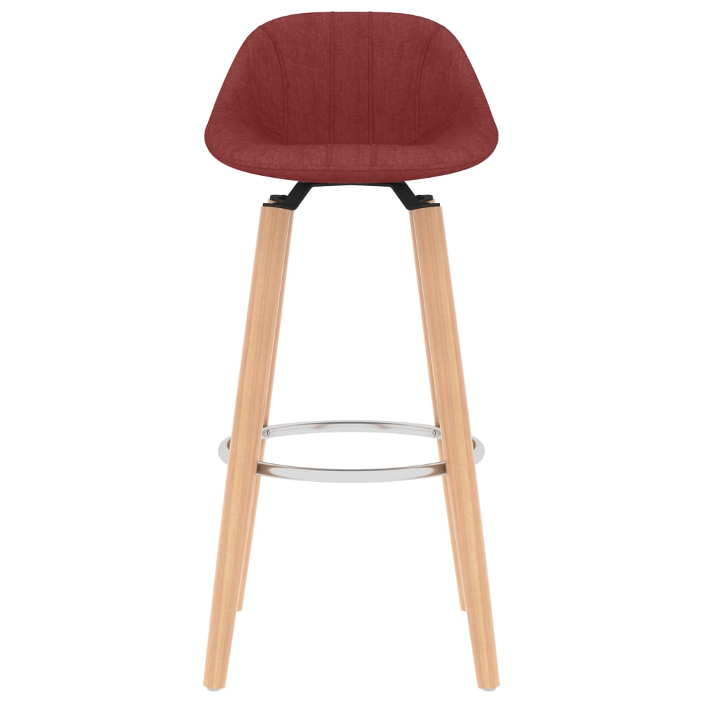 Barhocker 2 Stk. Weinrot Stoff