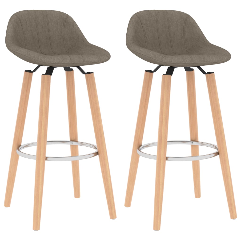 Barhocker 2 Stk. Taupe Stoff