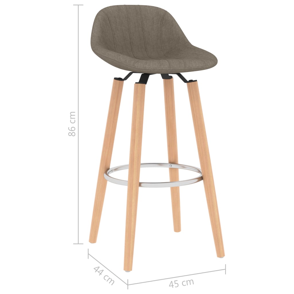 Barhocker 2 Stk. Taupe Stoff