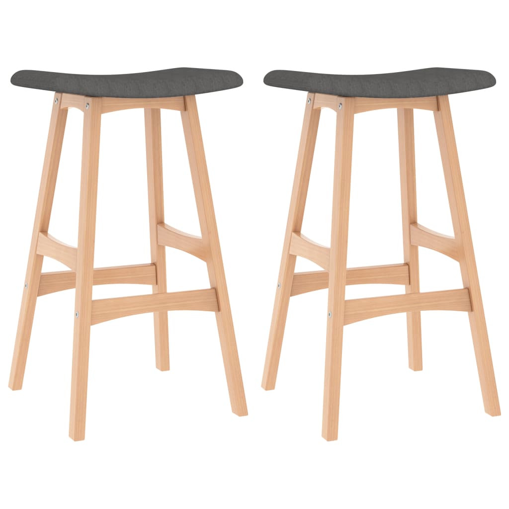 Barhocker 2 Stk. Dunkelgrau Stoff