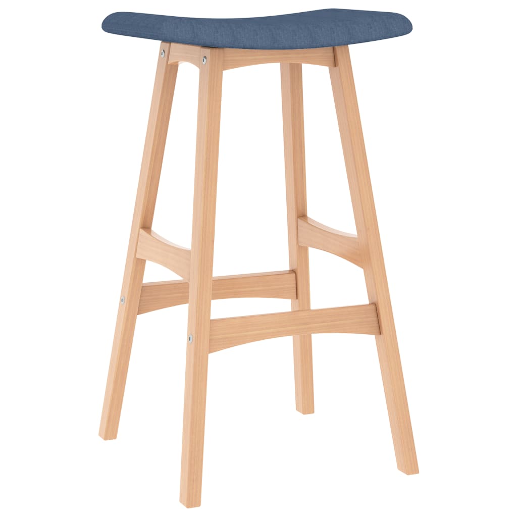 Barhocker 2 Stk. Blau Stoff