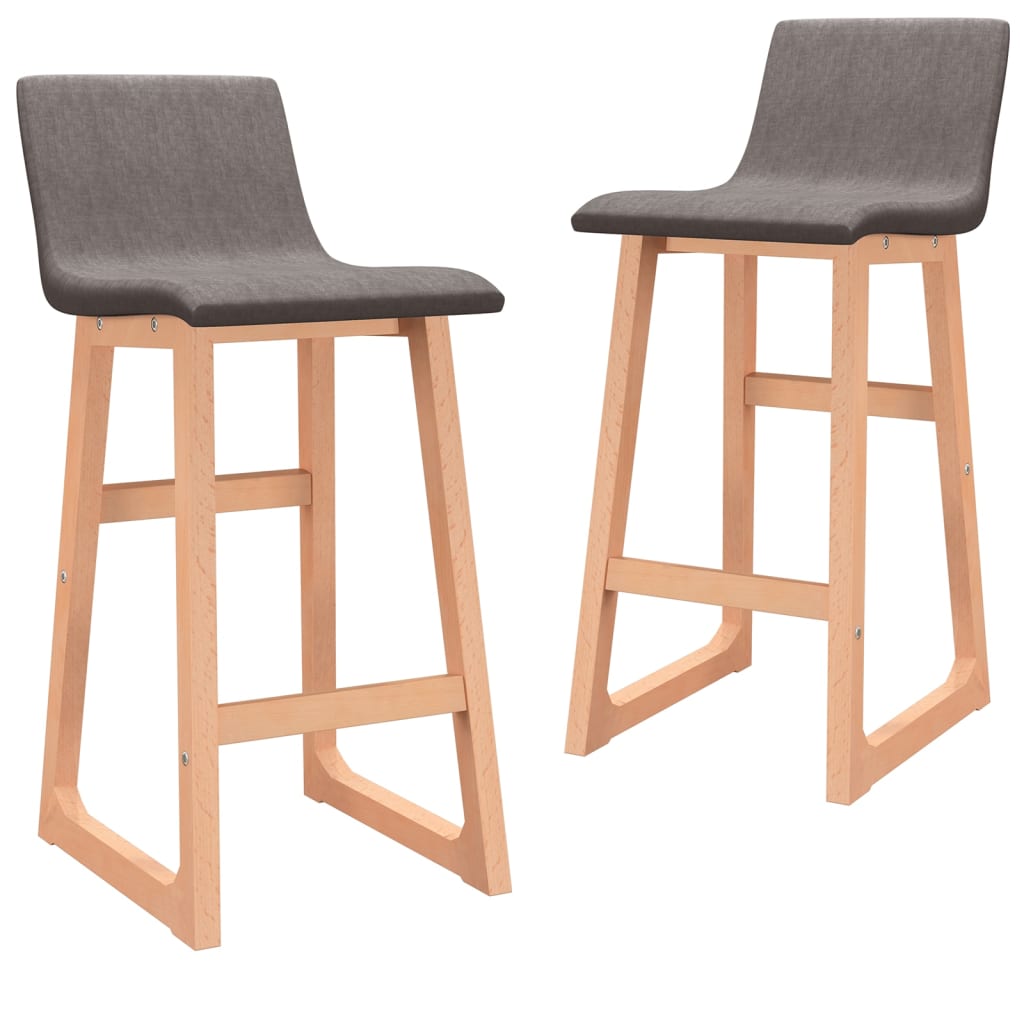 Barhocker 2 Stk. Hellgrau Stoff