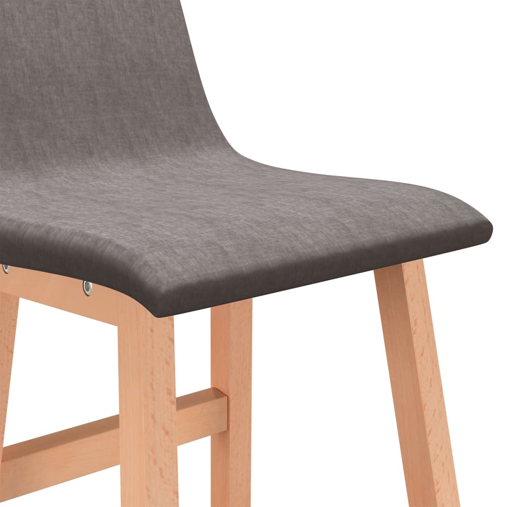 Barhocker 2 Stk. Hellgrau Stoff