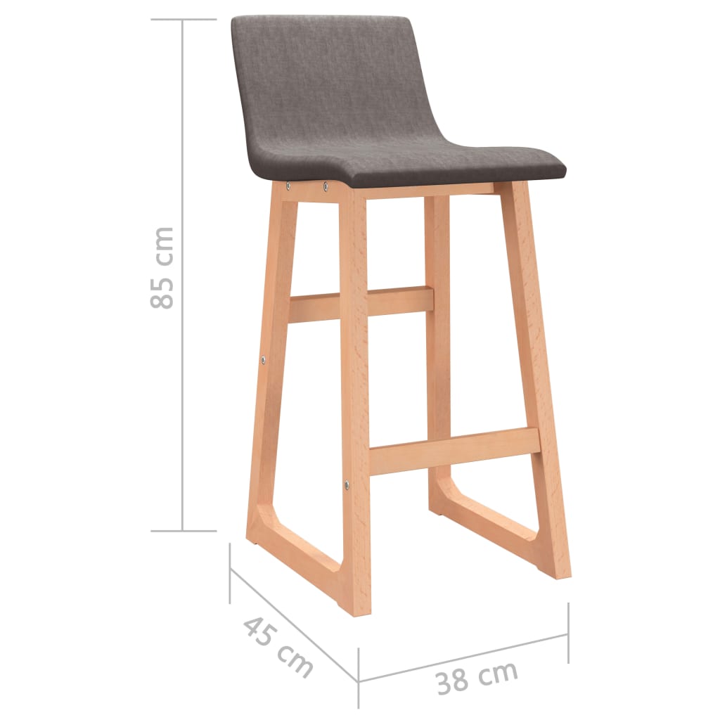 Barhocker 2 Stk. Hellgrau Stoff