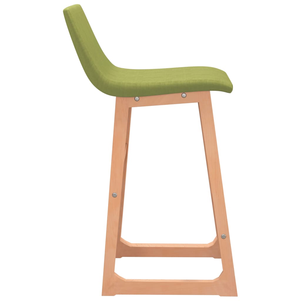 Barhocker 2 Stk. Grün Stoff