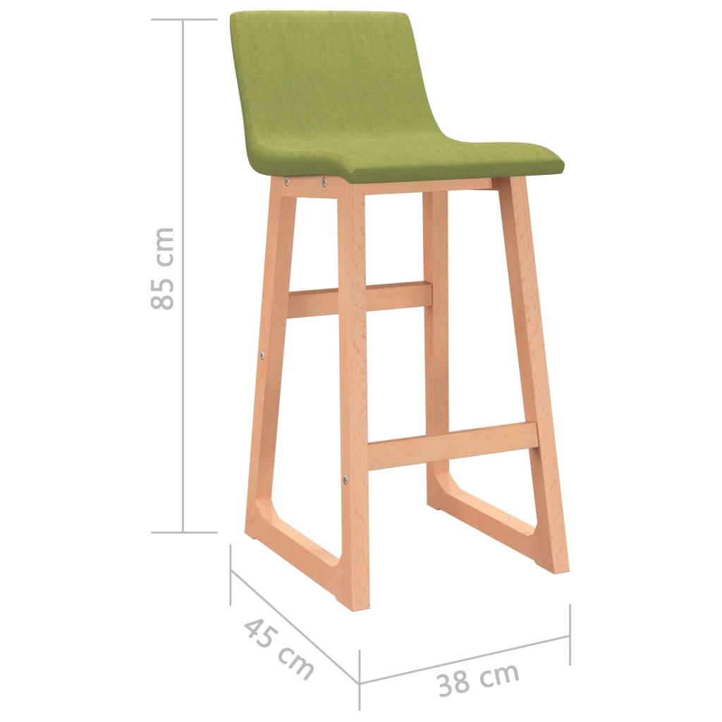 Barhocker 2 Stk. Grün Stoff