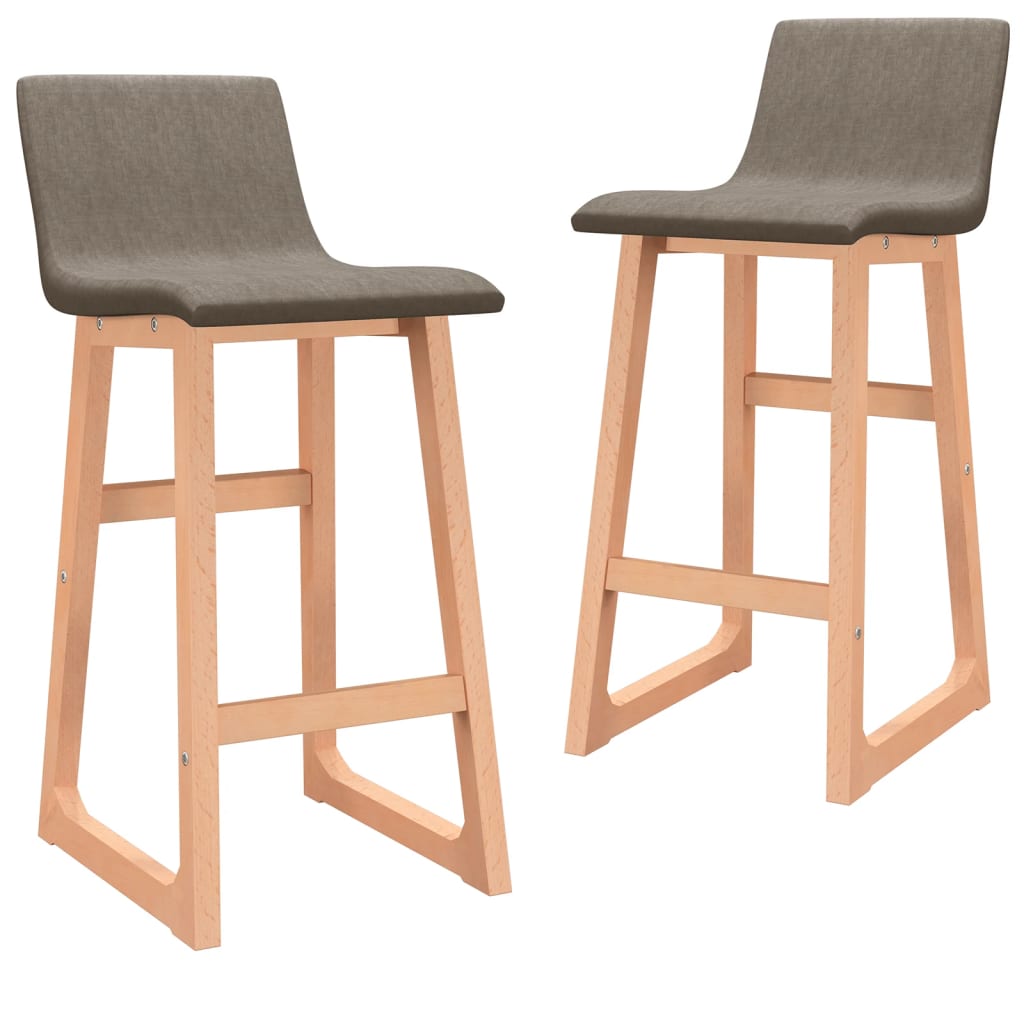 Barhocker 2 Stk. Taupe Stoff