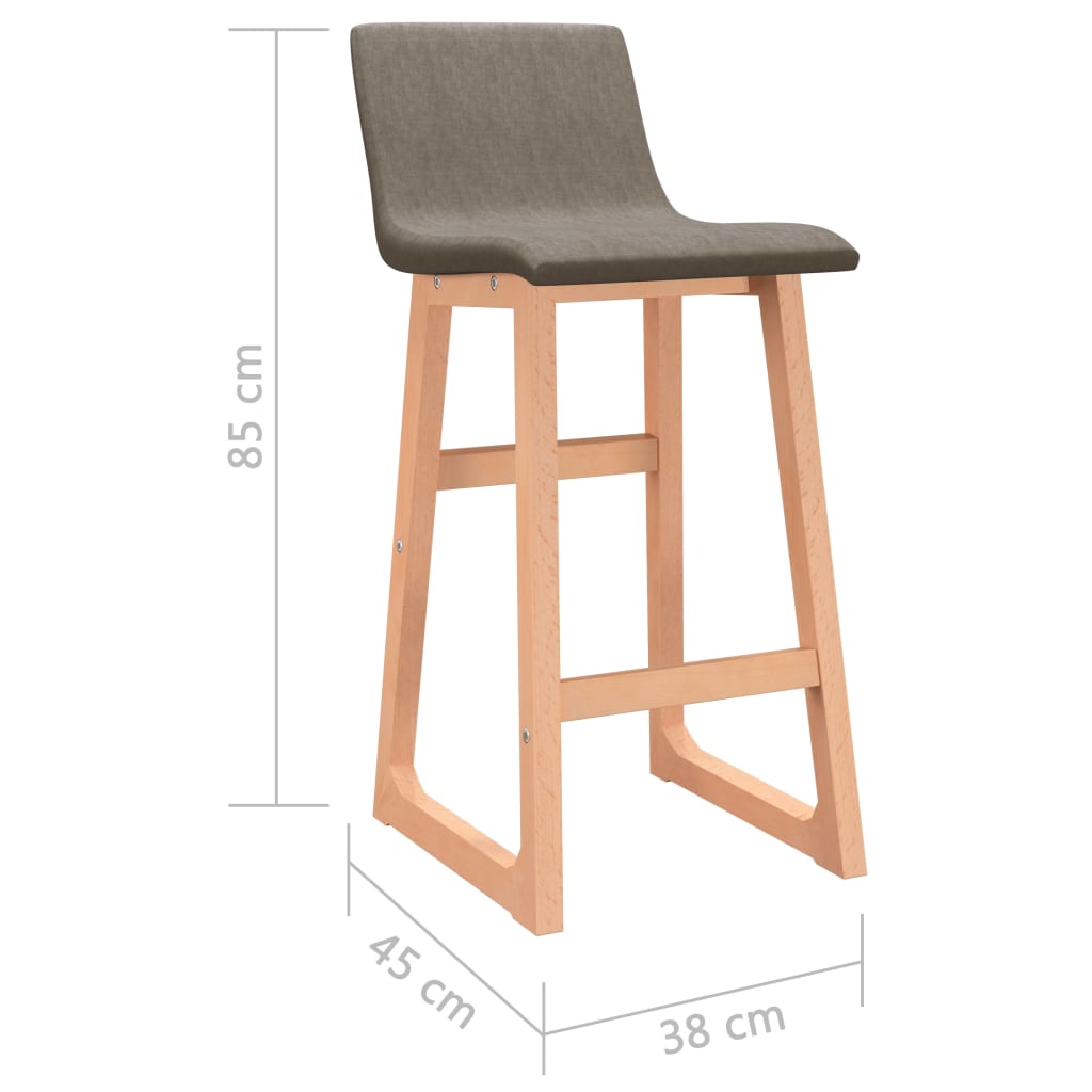 Barhocker 2 Stk. Taupe Stoff