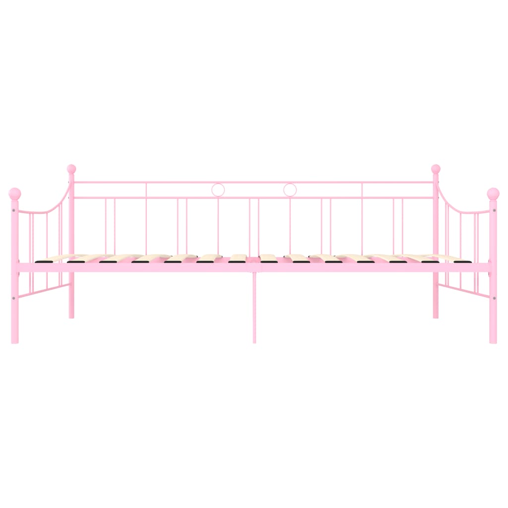 Tagesbett-Rahmen Rosa Metall 90×200 cm