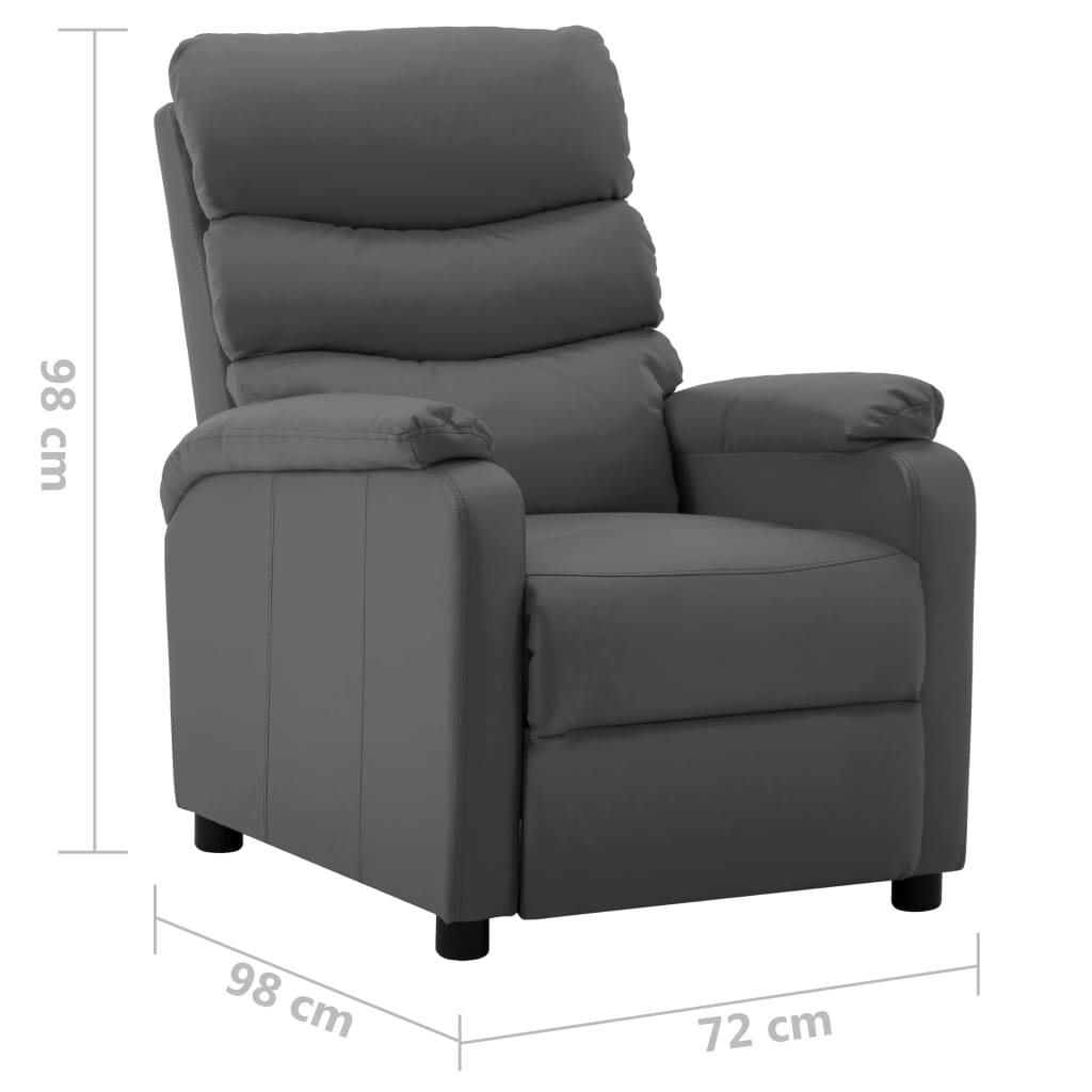 Liegesessel Grau Kunstleder